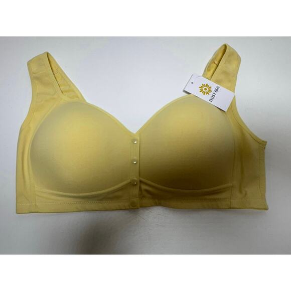 Daisy Bra 3XL Snap Front Wireless Yellow Bra New Coquette Feminine - Picture 1 of 6